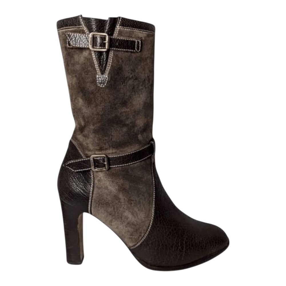 MICHAEL KORS Brown Ankle Strapped Slouchy Boot Size 8.5